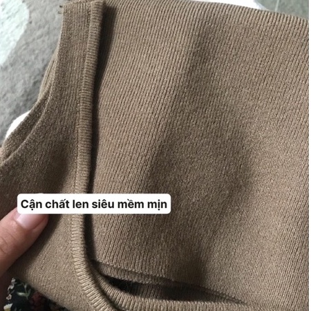 Áo 2 Dây Style Hàn Dáng Cộc Ba Lỗ Chất Len Quảng Châu, Áo 2 dây len trơn vintage dễ phối đồ