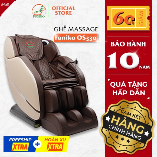 Ghế massage toàn thân cao cấp Funiko OS 330 4D di chuyển bảo hành 10 năm
