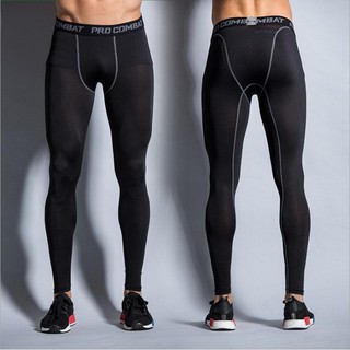 QUẦN GIỮ NHIỆT COMBAT PRO LEGGING TẬP GYM NAM DÁNG DÀI MÀU ĐEN