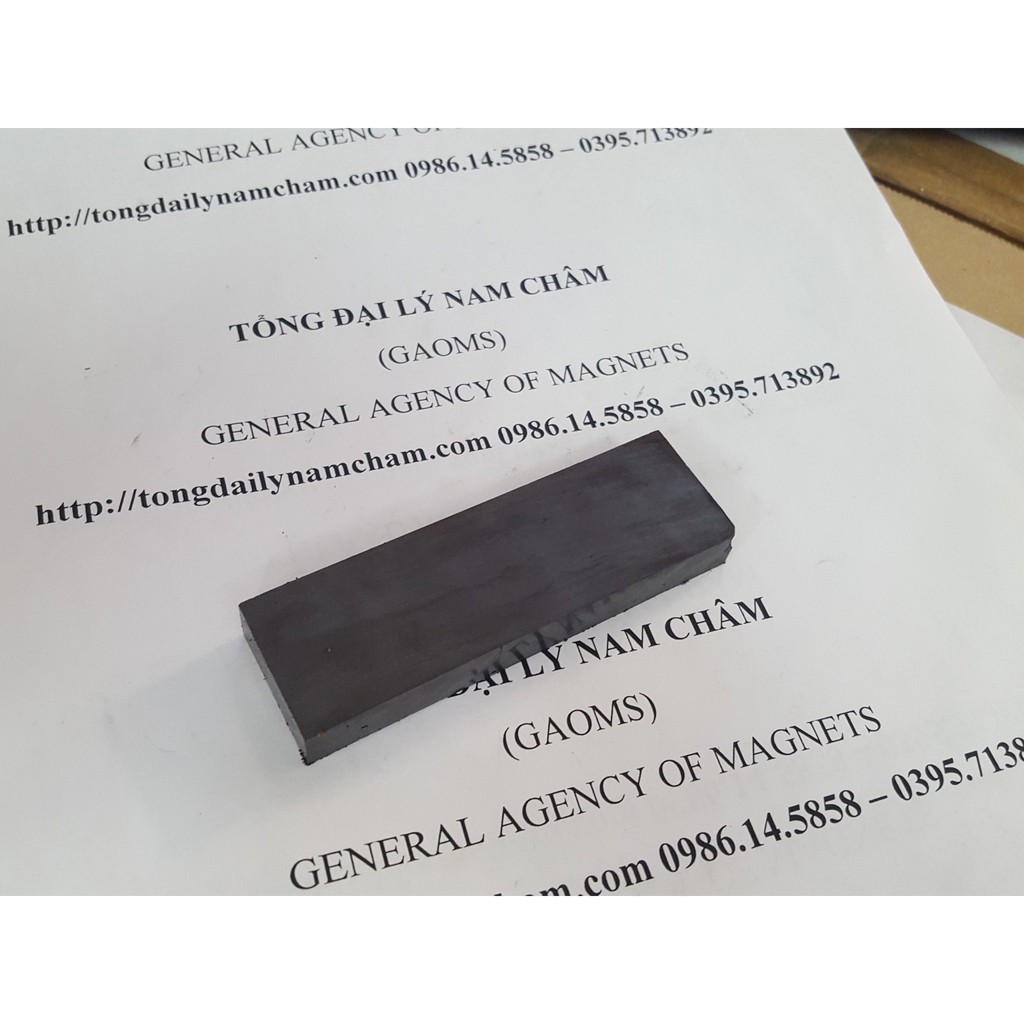 Nam châm Ferite 80x25x10mm, nam châm gốm đen dạng thanh
