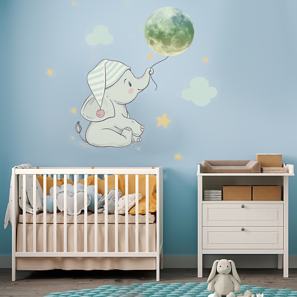 1 Bộ Miếng Dán Tường Dạ Quang Hình Hoạt Hình Phát Sáng Trong Bóng Tối Cho Phòng Trẻ Em