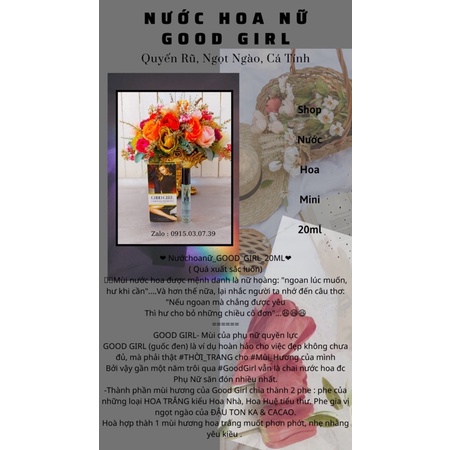 < Nữ > Nước hoa mini Good Girl | BigBuy360 - bigbuy360.vn