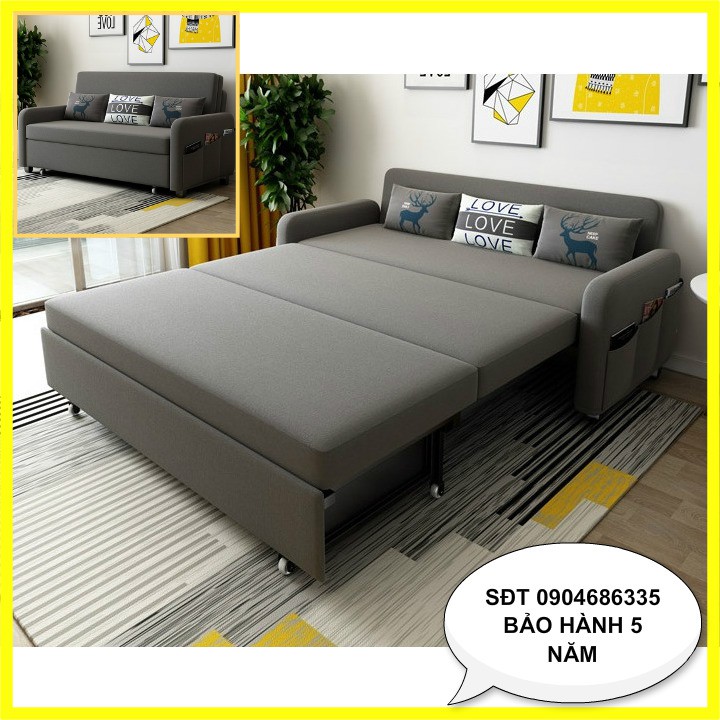 GIƯỜNG SOFA GẬP GỌN GỌN THÀNH GHẾ,NỆM CAO SU ĐA NĂNG TIỆN DỤNG KT 1m6x1m92- TOPSKY