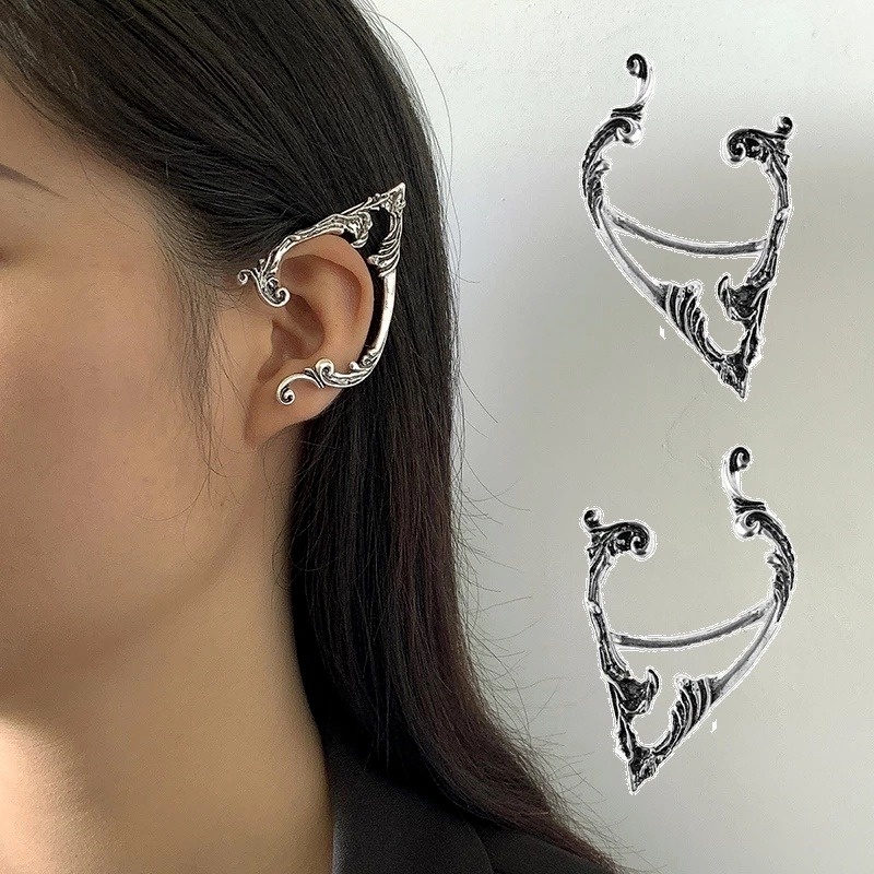 1 Khuyên Kẹp Vành Tai Màu Bạc Hình Tiên Nữ Thời Trang Cá Tính