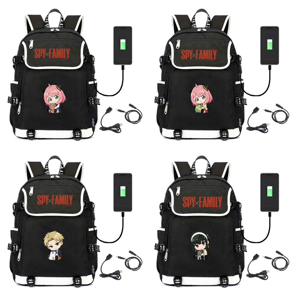 Balo nắp ngang in hình SPY x Family ver nằm gia đình điệp viên cặp sách nam nữ đi học đựng đồ dùng học tập
