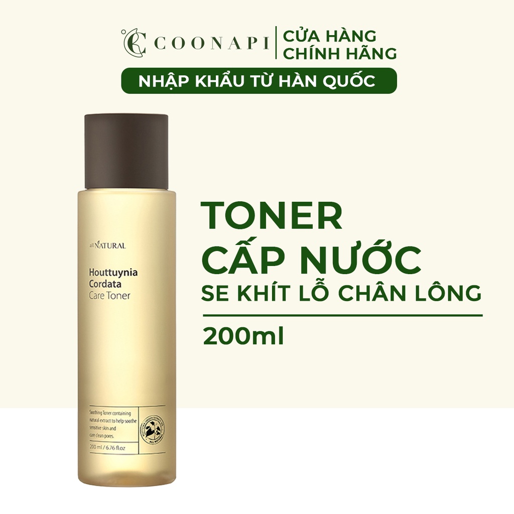 Toner Diếp Cá Cấp Nước, Se Khít Lỗ Chân Lông, Dưỡng Sáng Da All Natural Houttuynia Cordata Care Toner 200ml