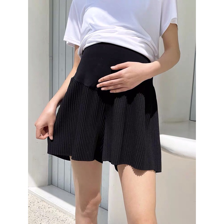 Bigsize 85kg Quần shorts quần sooc bà bầu ống rộng xếp ly mới mùa hè phong cách hàn quốc thoáng mát M1295