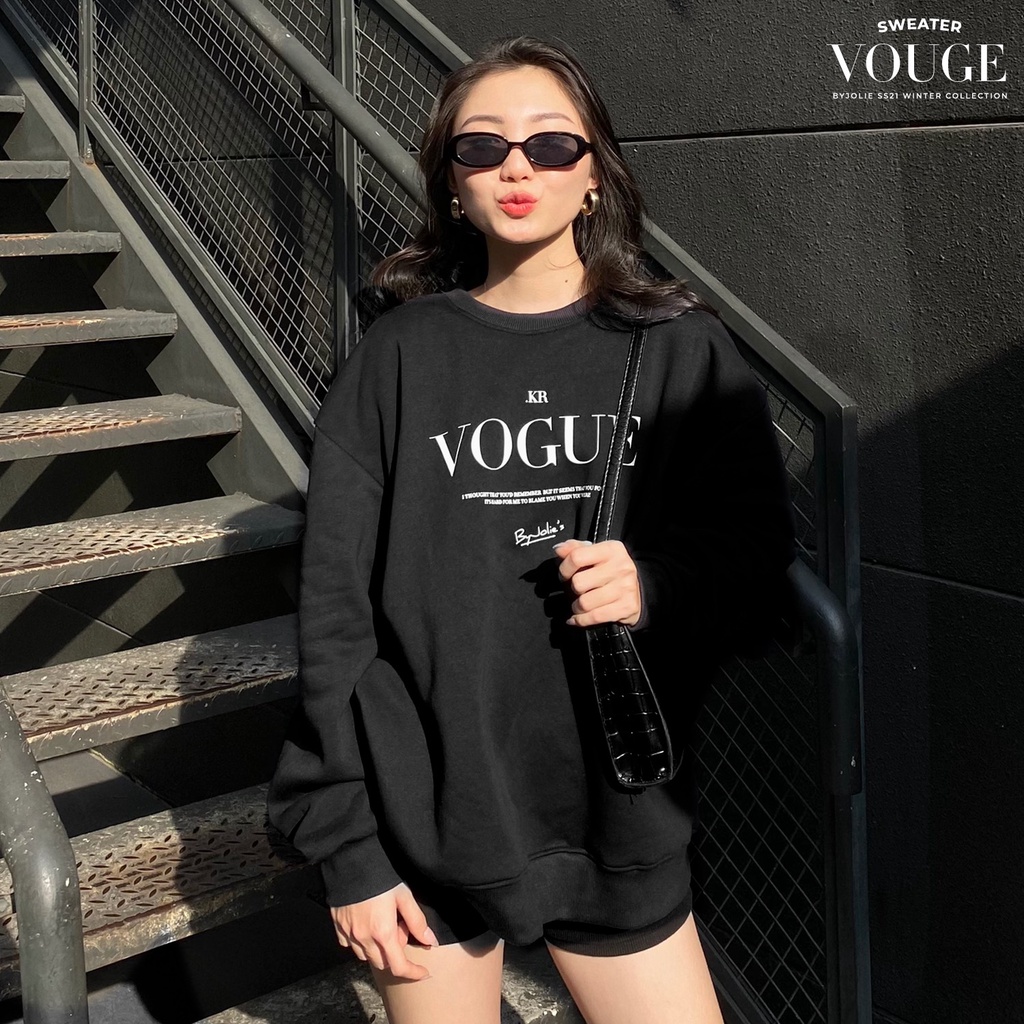 Áo sweater Vogue chất nỉ bông mềm mịn không xù