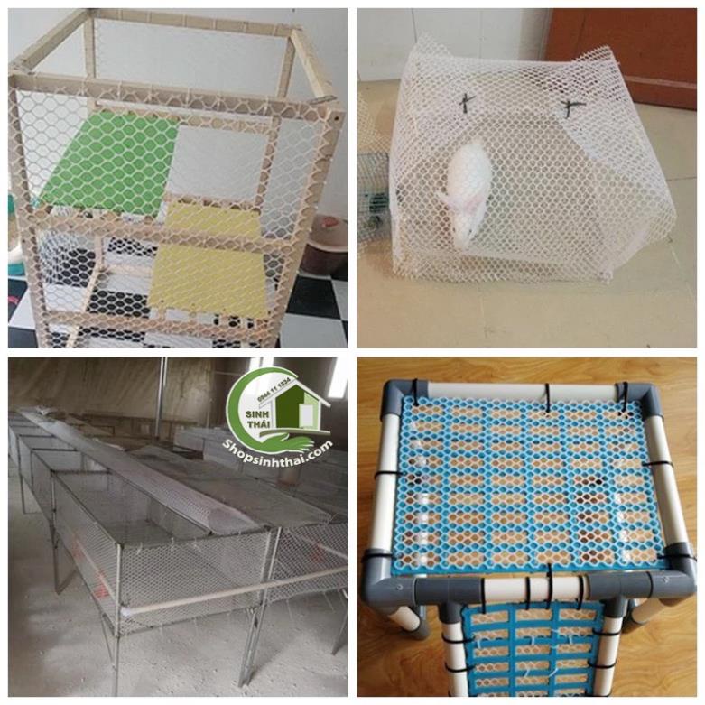 Lưới nhựa lỗ tròn mắt cáo làm hàng rào, che lan can, làm chuồng  - Chọn màu