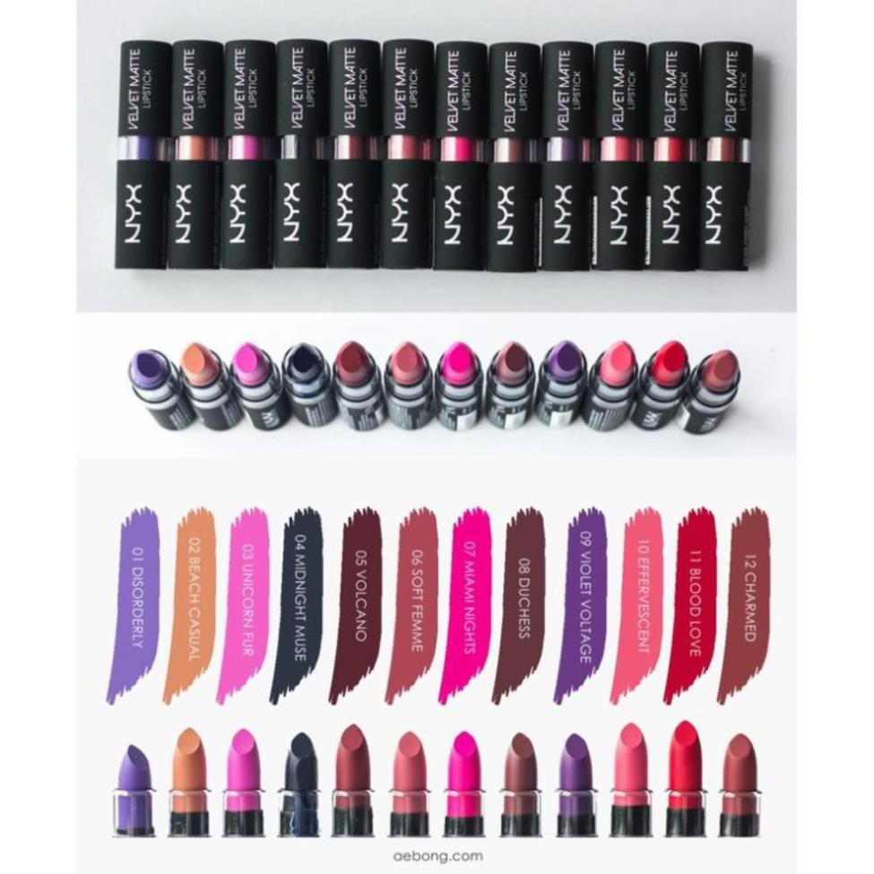 Son lì NYX Velvet Matte Lipstick Volcano màu đỏ nâu quyến rũ