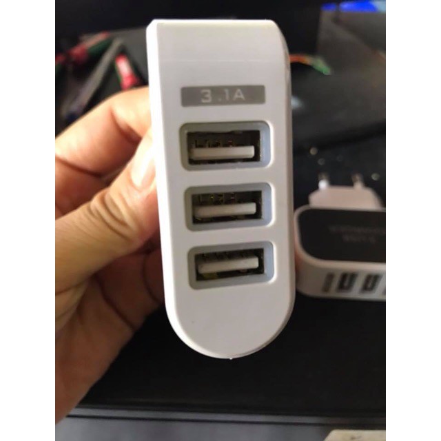 Đầu sạc USB AC 3 cổng ổ cắm US/EU chất lượng cao tiện dụng cho các thiết bị