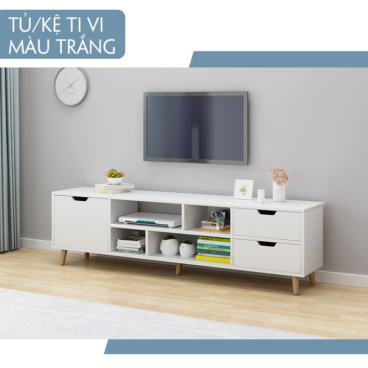 Kệ tivi để sàn gỗ công nghiệp MDF siêu chống ẩm có ngăn kéo T351