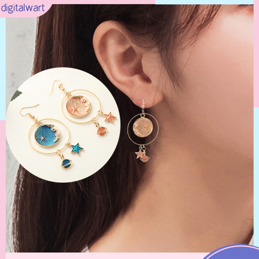 Cặp hoa tai thời trang họa tiết hình trái đất/ngôi sao dành cho nữ