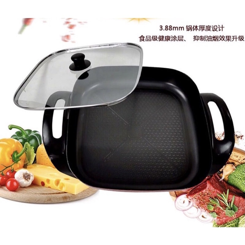 Nồi lẩu điện vuông đa năng chống dính 5L GreenCook GCEH30 với nhiều chức năng nấu-Tiện ích Thông minh