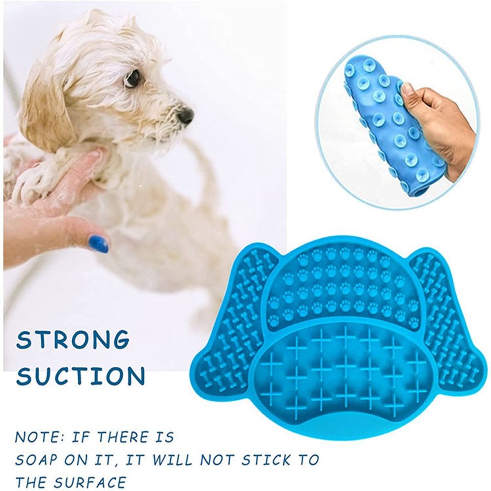 Thảm liếm tập đánh hơi tích hợp đĩa đựng thức ăn hỗ trợ ăn chậm cho chó cưng chất liệu silicon có giác hút