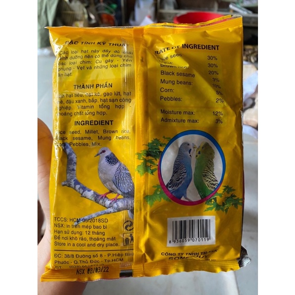 Ngũ cốc cho chim cu gáy Bifood-400gr