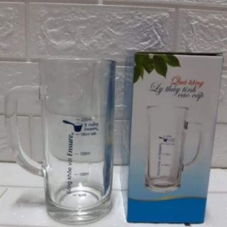 Cốc thủy tinh chia vạch có quai loại dày 500g