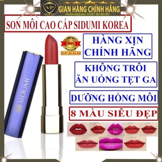 Son môi cao cấp siêu lì không trôi khi ăn uống chính hãng Sidumi hàn quốc dạng thỏi dưỡng môi bóng hồng có màu lâu trôi