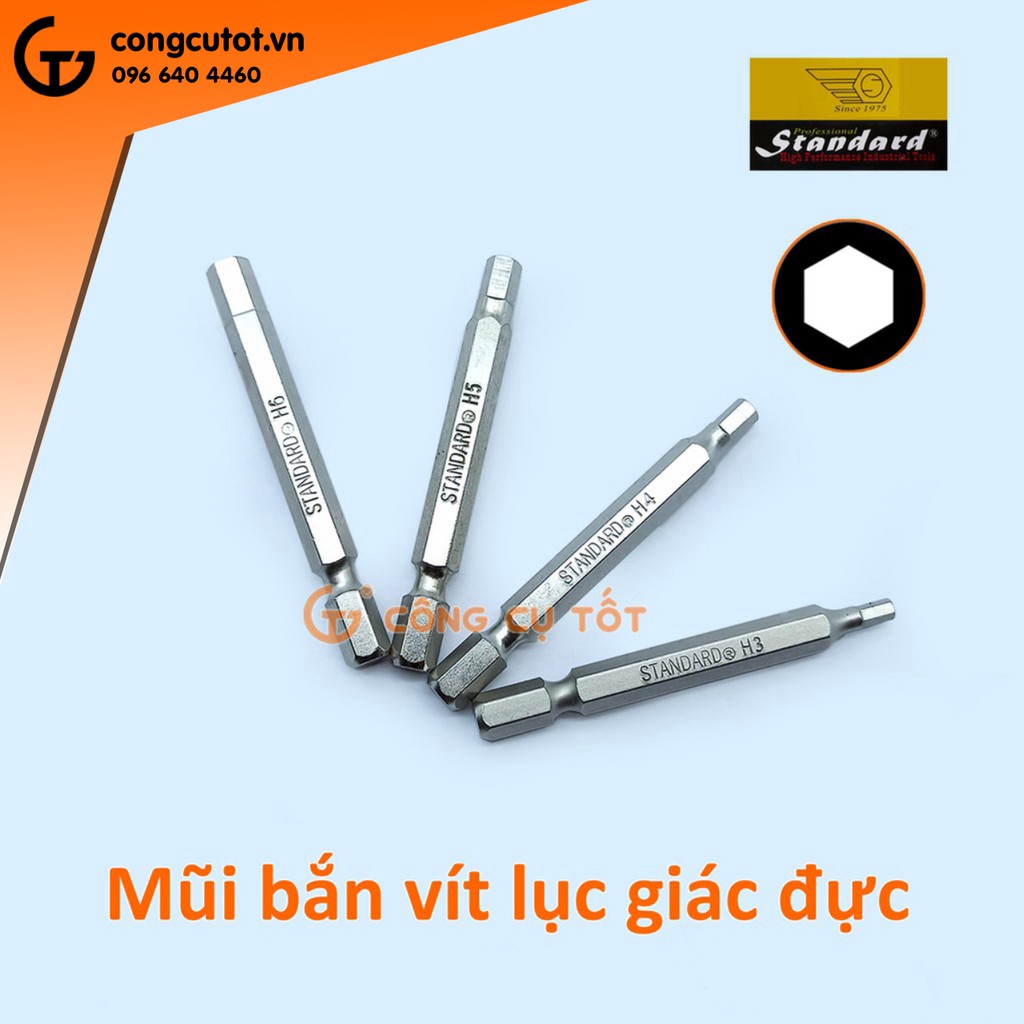 Mũi bắt vít lục giác đực Standard dài 65mm