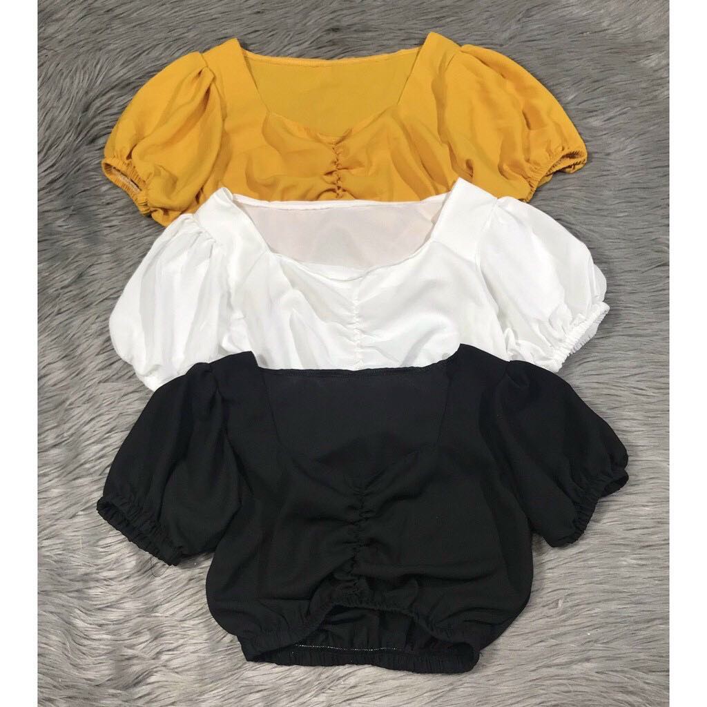 Áo Croptop Voan Nhún Ngực