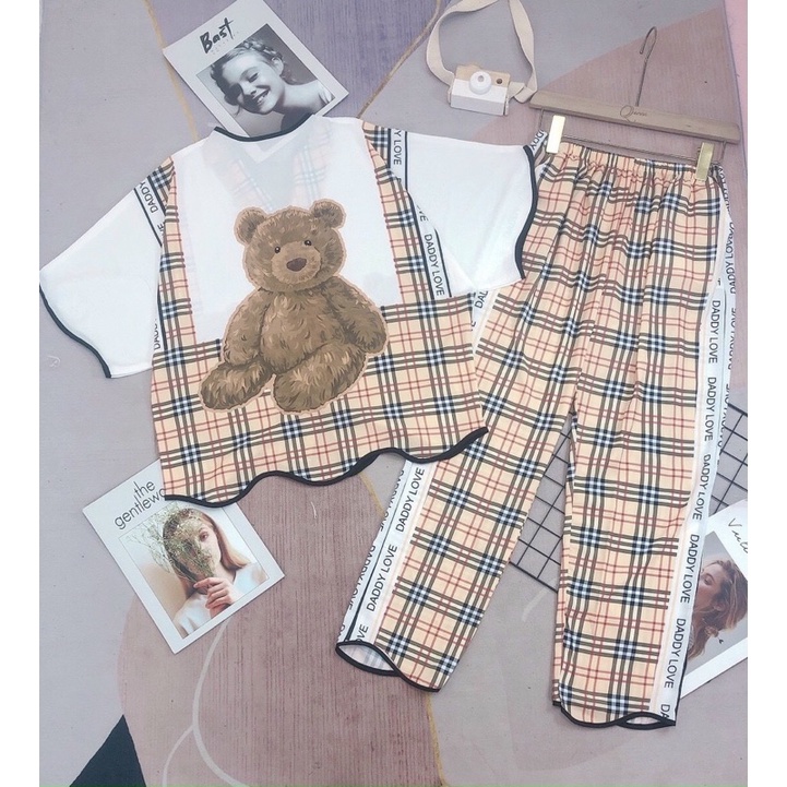 Bộ lụa  latin, satin gấu ( có túi quần) | BigBuy360 - bigbuy360.vn