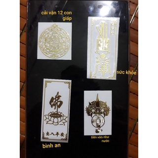 bộ 4 miếng dán điện thoại linh phù may mắn