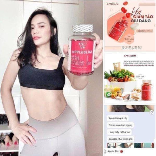 Kẹo giấm táo Appleslim hỗ trợ giữ dáng, đẹp da