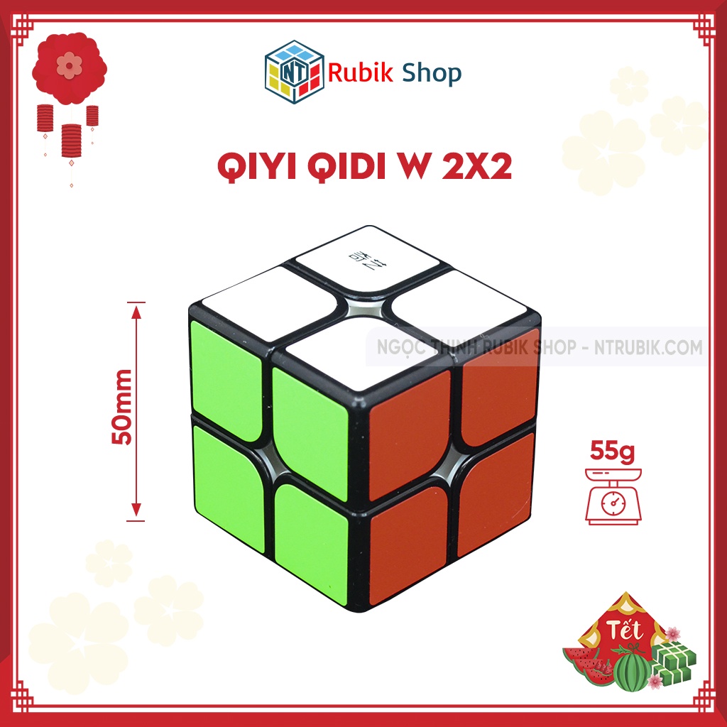 [Rubik 2x2x2] Rubik giá rẻ QiYi QiDi W 2x2 Viền đen (Black)