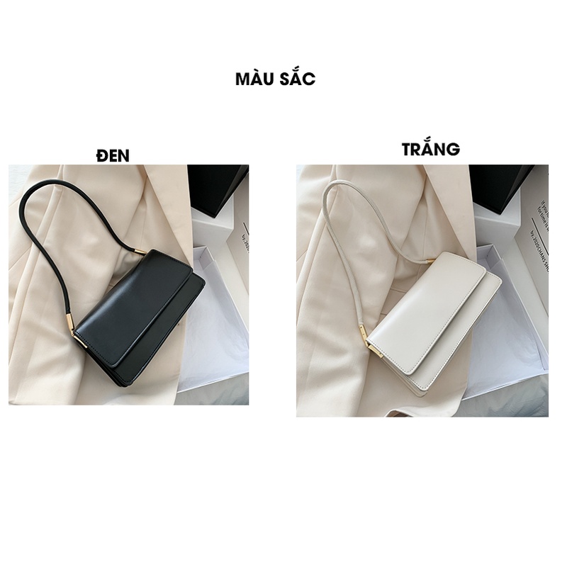 Túi kẹp nách đẹp xách đeo chéo  nữ da bóng  vân da trắng đen thời trang  cao cấp giá rẻ  TAKASTORE TKN4436(ko phụ kiện))