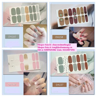 Sỉ da141-da160 dán móng tay bộ 14 nhãn nail sticker