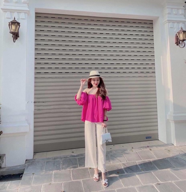 [ Mã FAMAYWA2 giảm 10K đơn 50K] Sét bộ quần ống suông áo kiểu trễ vai | BigBuy360 - bigbuy360.vn