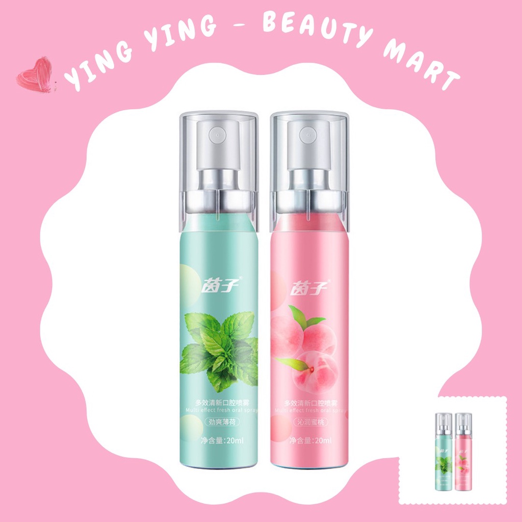 [RẺ VÔ ĐỊCH] XỊT THƠM MIỆNG Yinzi 20ml vị Bạc hà- Đào giúp hơi thở thơm mát, loại bỏ mùi hôi miệng