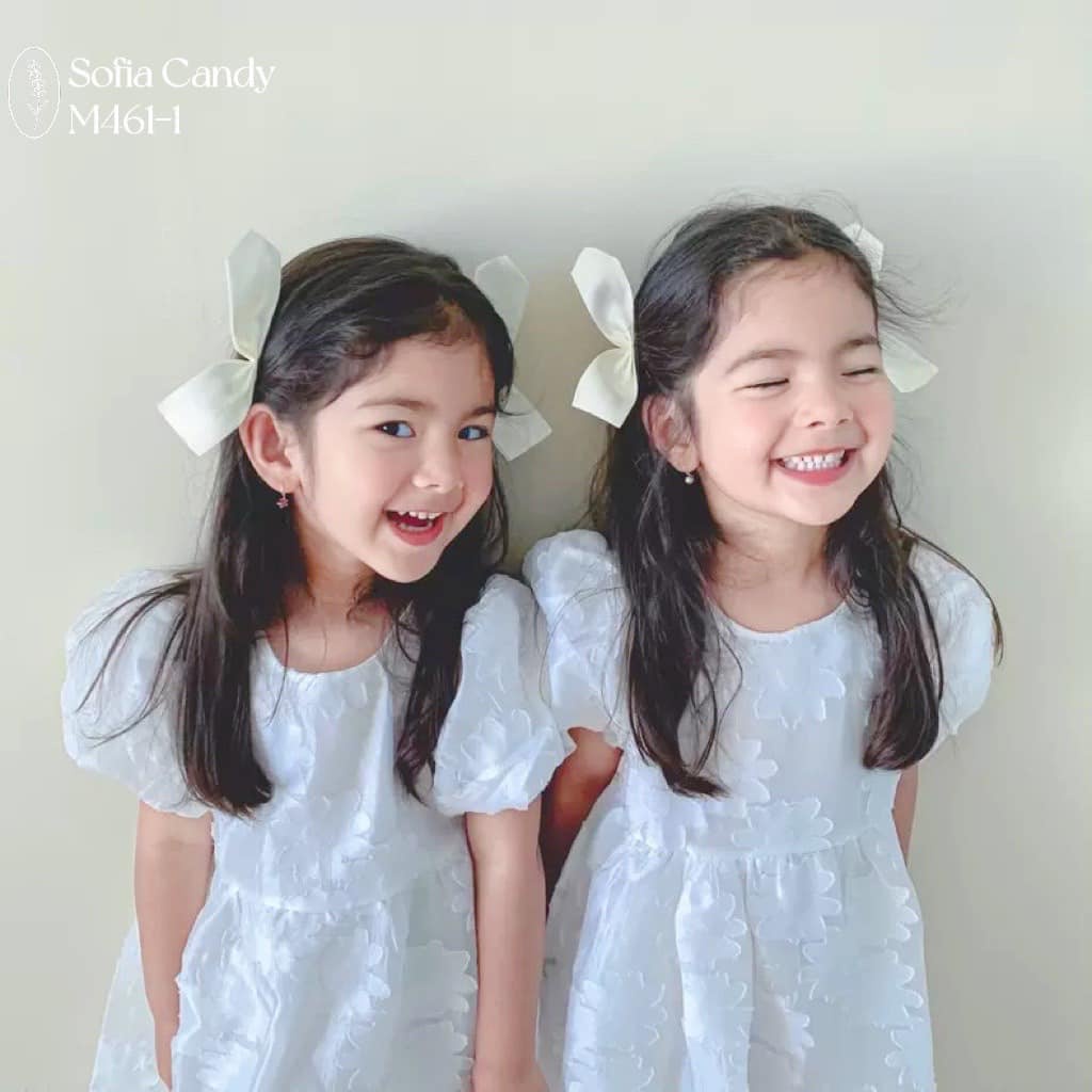Đầm trắng hoa nổi 3D SOFIa CanDy cực bồng bềnh xinh xắn