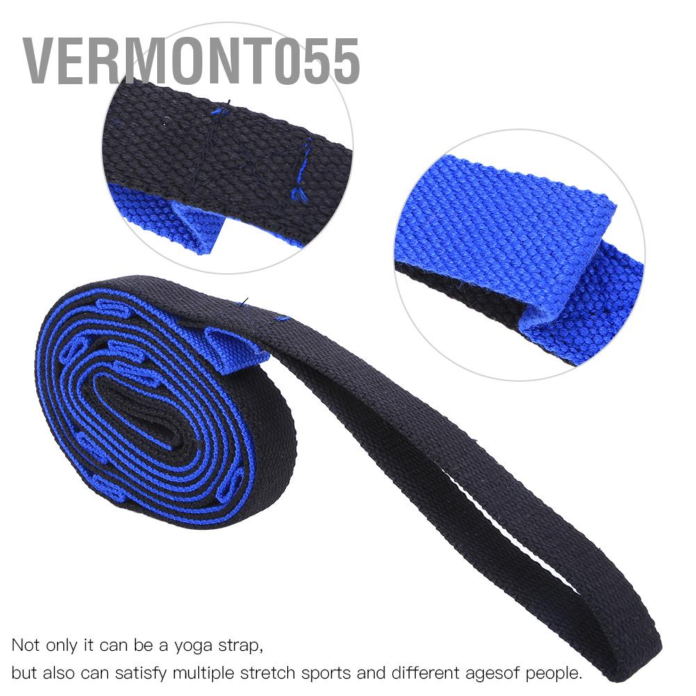 Vermont055 2m Yoga Stretch Belt Rope Increase Flexibility Leg Training Bands Strap for Exercise Fitness Gym