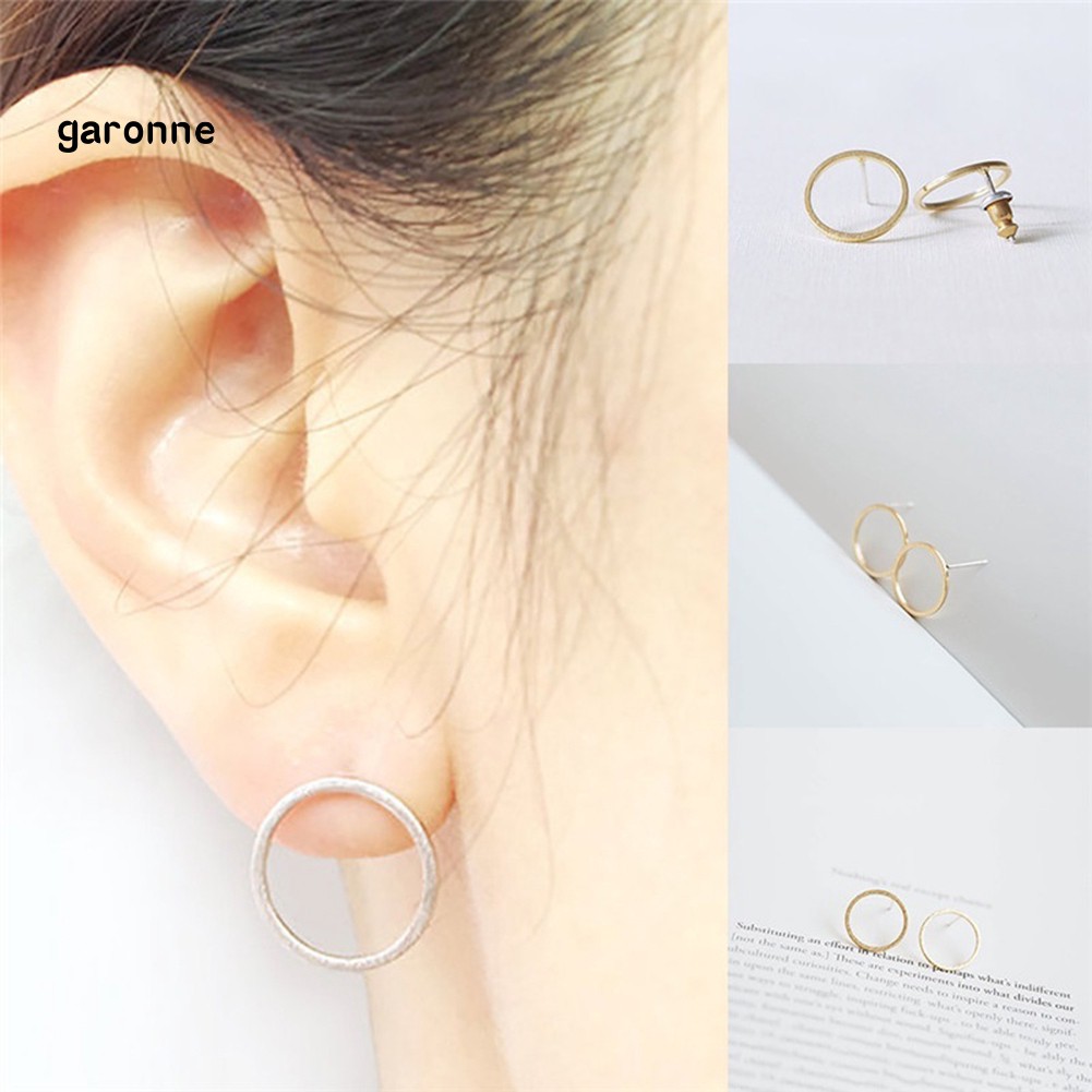 GA_Fashion Simple Hollow Circle Charm Ear Stud Earrings Women Party Jewelry Gift