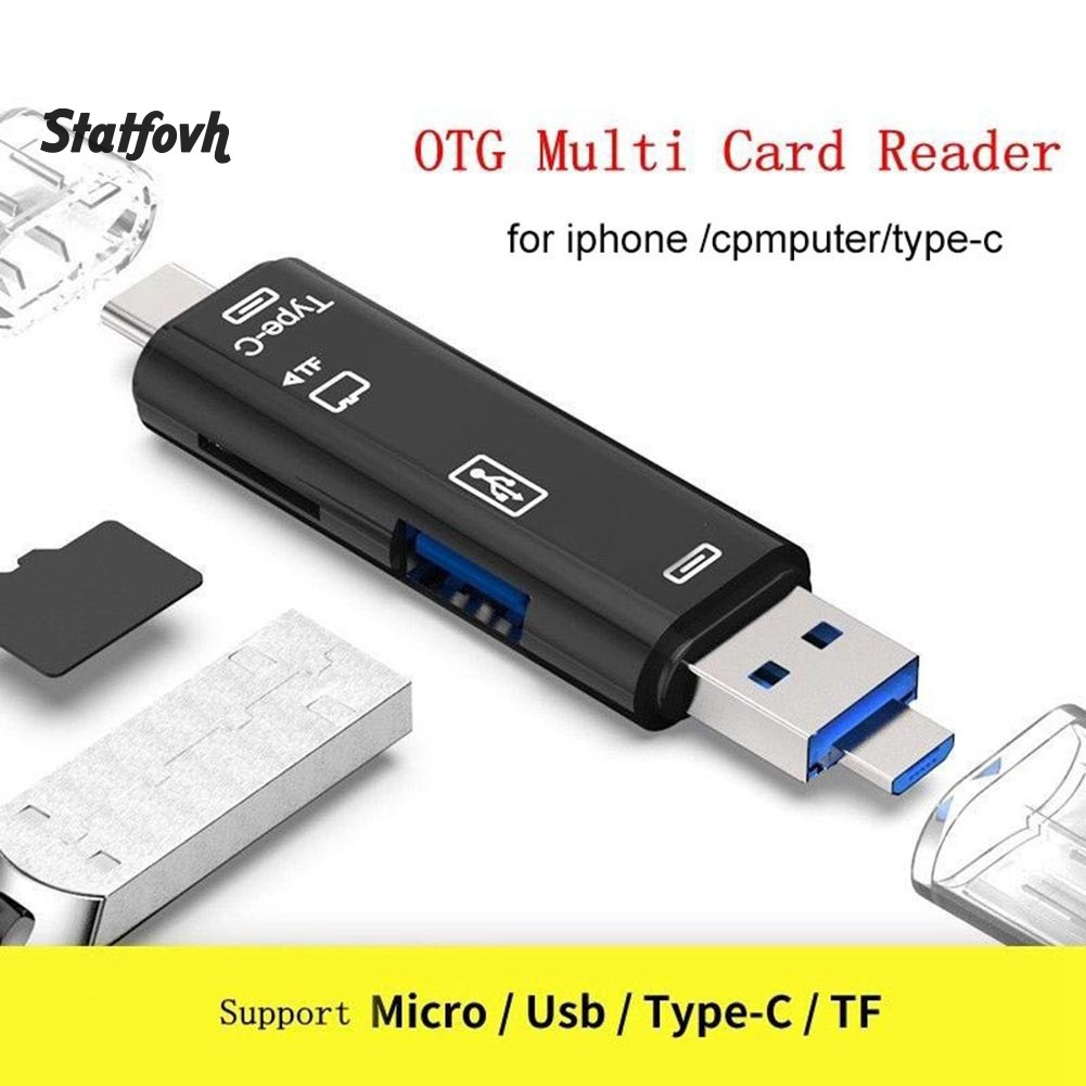Đầu Đọc Thẻ Nhớ 5 Trong 1 Usb 3.0 Type-C Micro Otg Tf | BigBuy360 - bigbuy360.vn
