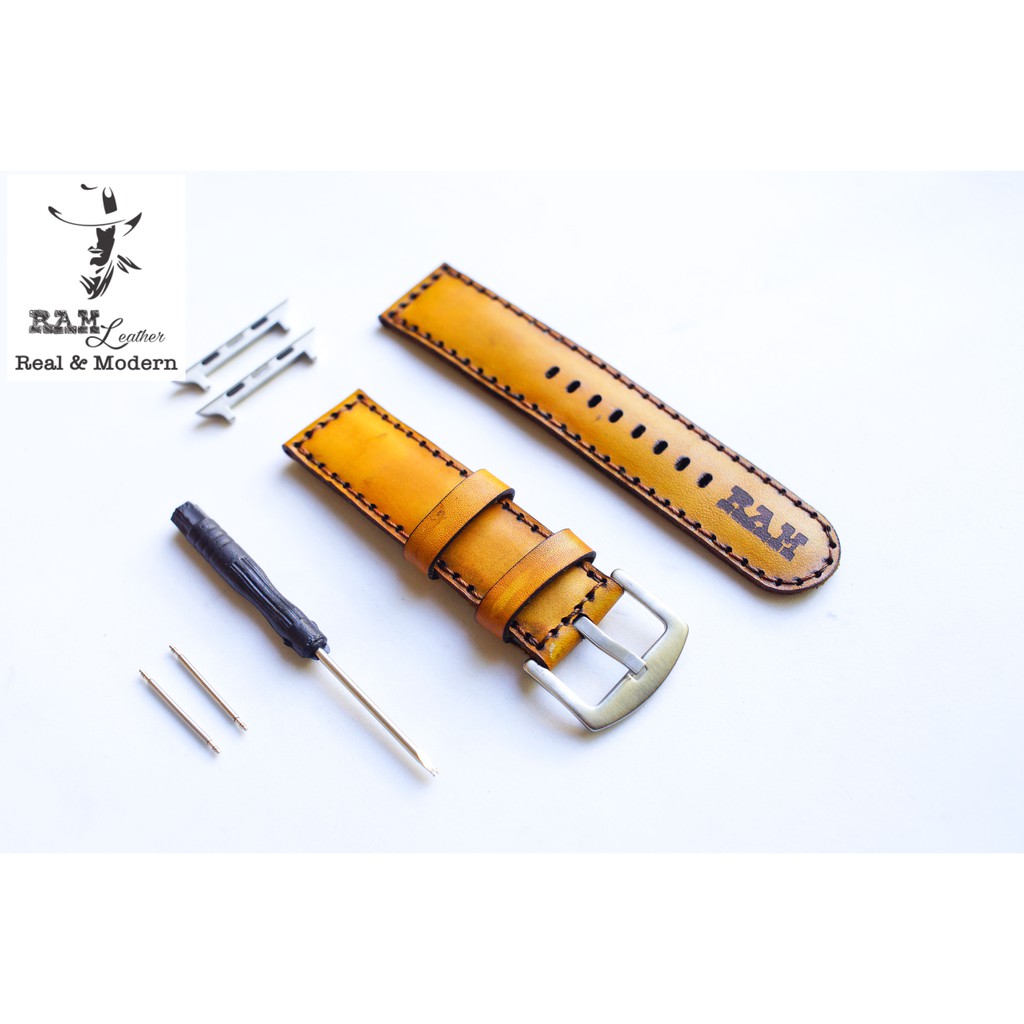 Dây đồng hồ RAM Leather vintage Bauhaus 1970 da bò Italia Vegtan