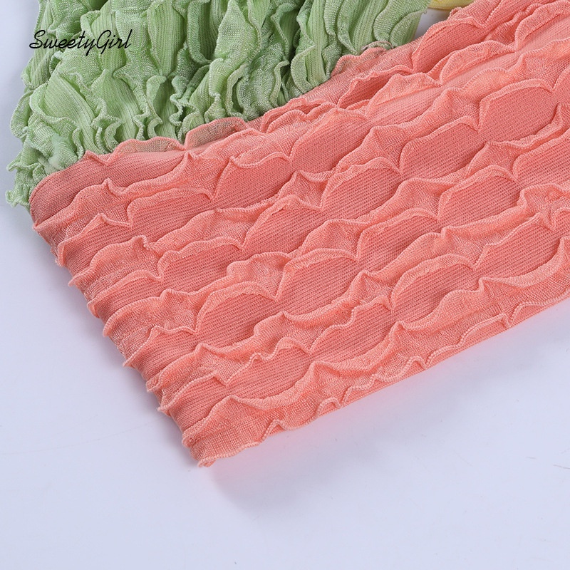 Áo kiểu tank top dây bắt chéo ôm dáng hở lưng màu sắc tương phản quyến rũ thời trang dành cho nữ