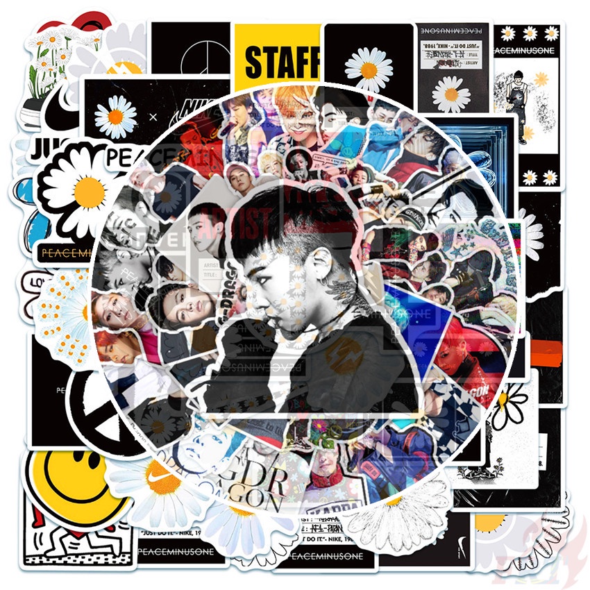 Bộ 100 Cái / Bộ ❉ Miếng Dán Hình Hoa Cúc Phong Cách G-Dragon ❉ Miếng Dán Chống Thấm Nước Thời Trang