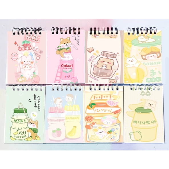 Sổ lò xo mini quả bơ avocado LXD13 A7 100 trang sổ note dễ thương