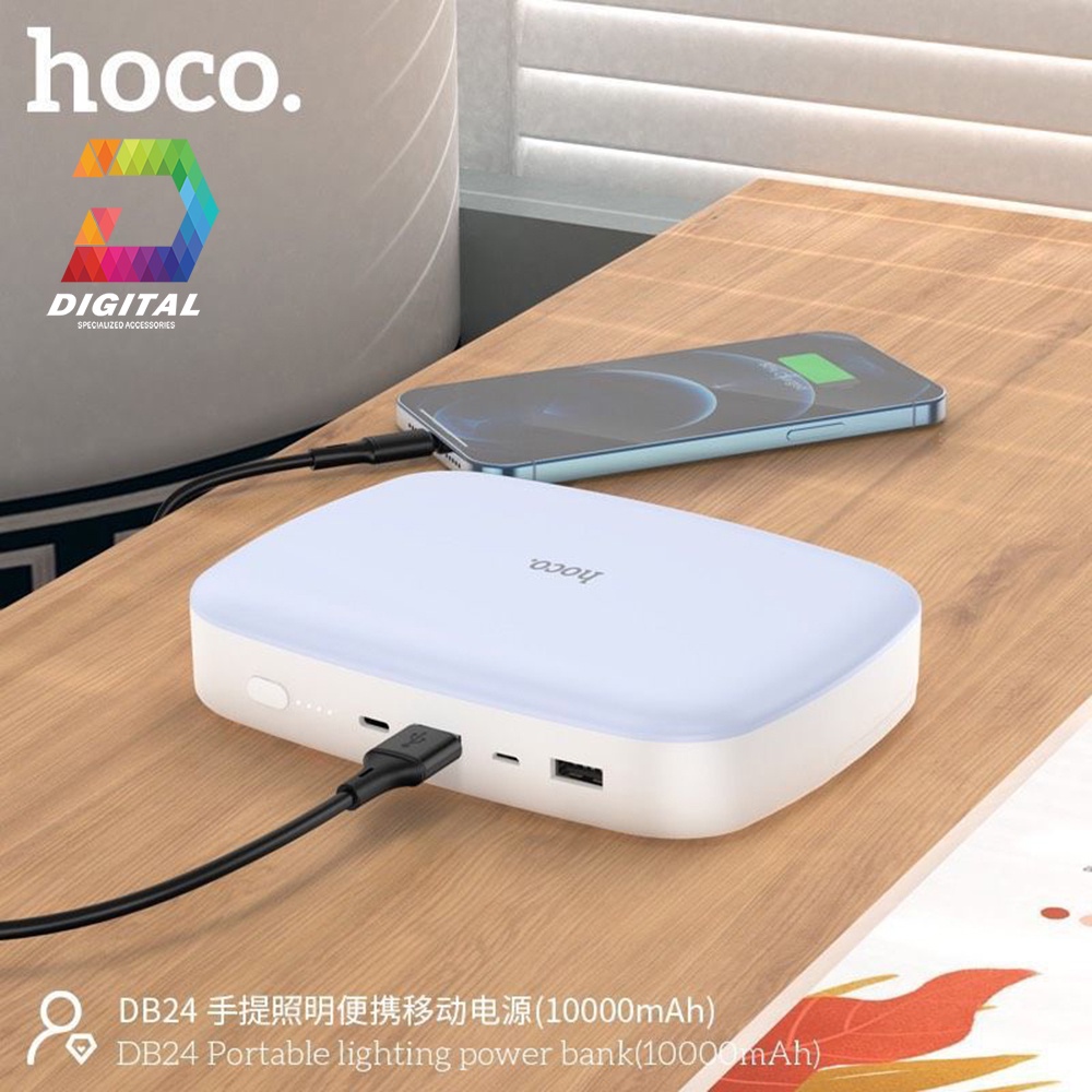 Pin Sạc Dự Phòng Đa Năng Hoco DB24 10000mAh Chính Hãng Tích Hợp Đèn Sáng 18h Liên Tục