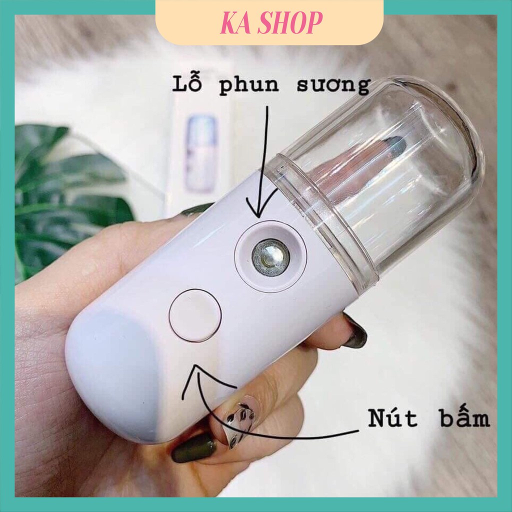 Máy Xông Mặt 🧡 FREESHIP🧡 Máy Phun Sương Xông Hơi Mặt, Máy Xịt Khoáng NaNo Mini Cầm Tay Hỗ Trợ Dưỡng Da Cấp Nước Tối Đa