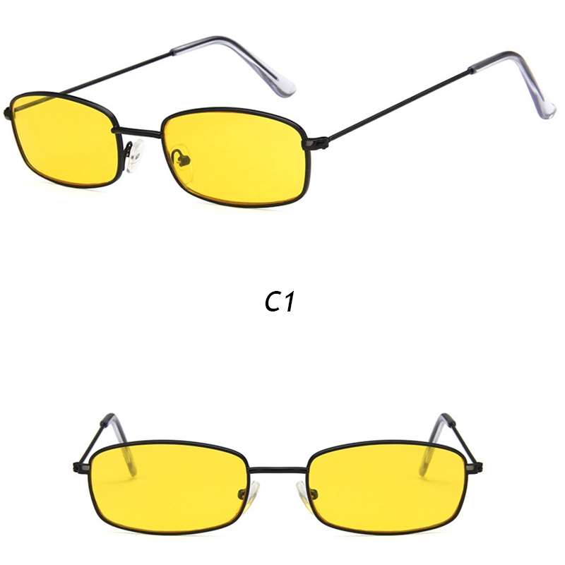 Kính Mát Gọng Chữ Nhật Nhỏ Màu Kẹo Ngọt Phong Cách Retro Hàn Quốc