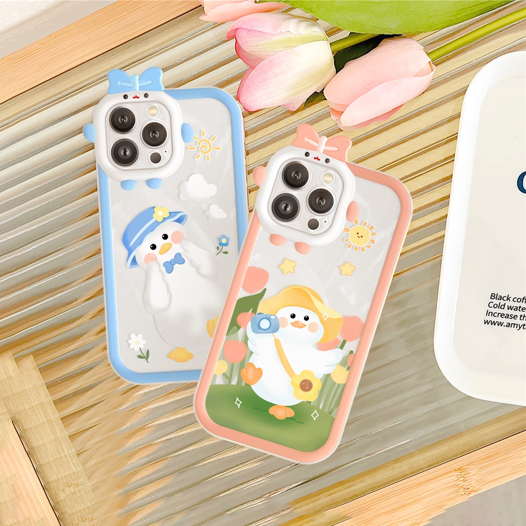 Ốp lưng iphone camera nơ gấu Vịt vui vẻ 6/6plus/6s/6splus/7/7plus/8/8plus/x/xs/11/12/13/14/pro/max/promax/plus/shin/case