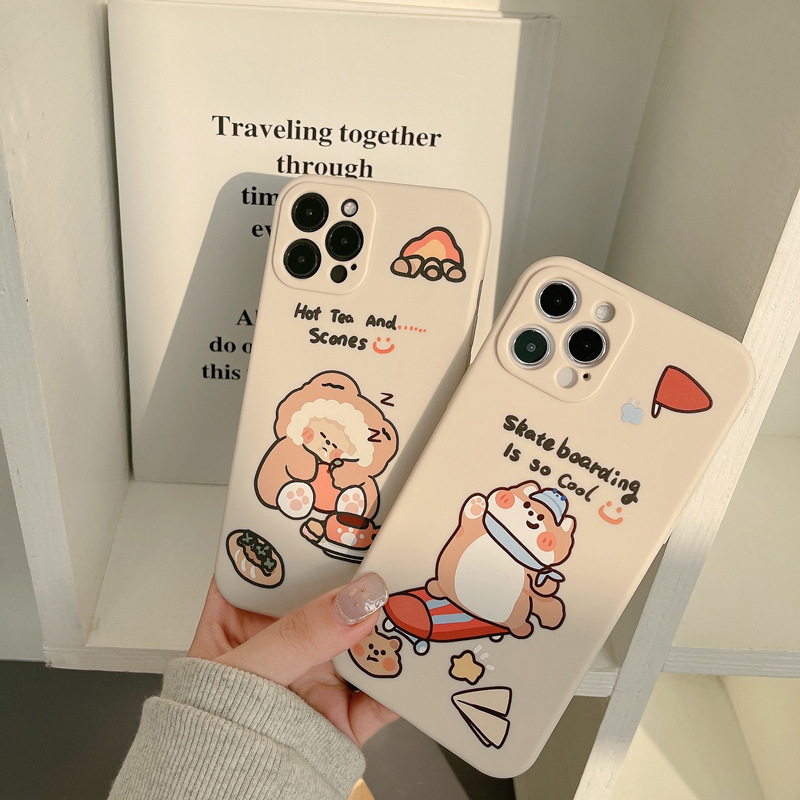 ốp iphone 11 Ốp điện thoại silicon in hình cún con cho Iphone 11 Pro Max X Xr Xs Max 7 8 Plus Se 2020 12 Pro Max 12 Mini