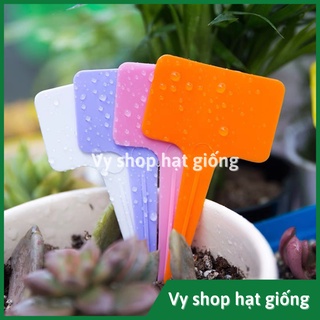 50 thẻ ghi tên cây - tag tên dạng cắm nhiều màu loại dày, kích thước 6x10cm
