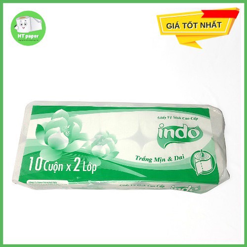 [HOẢ TỐC] COMBO (10 bịch/ 100 cuộn) Giấy vệ sinh INDO giá rẻ chất lượng (10 cuộn/ bịch)
