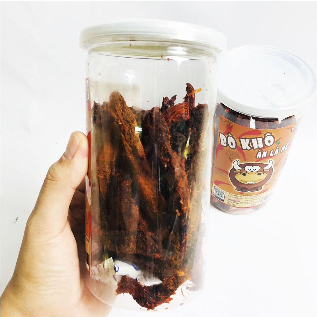 Khô bò que đóng hũ 250g đồ ăn vặt Hà My