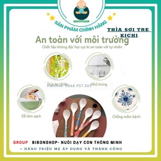 Thìa ăn dặm sợi tre Kichi kute cho bé
