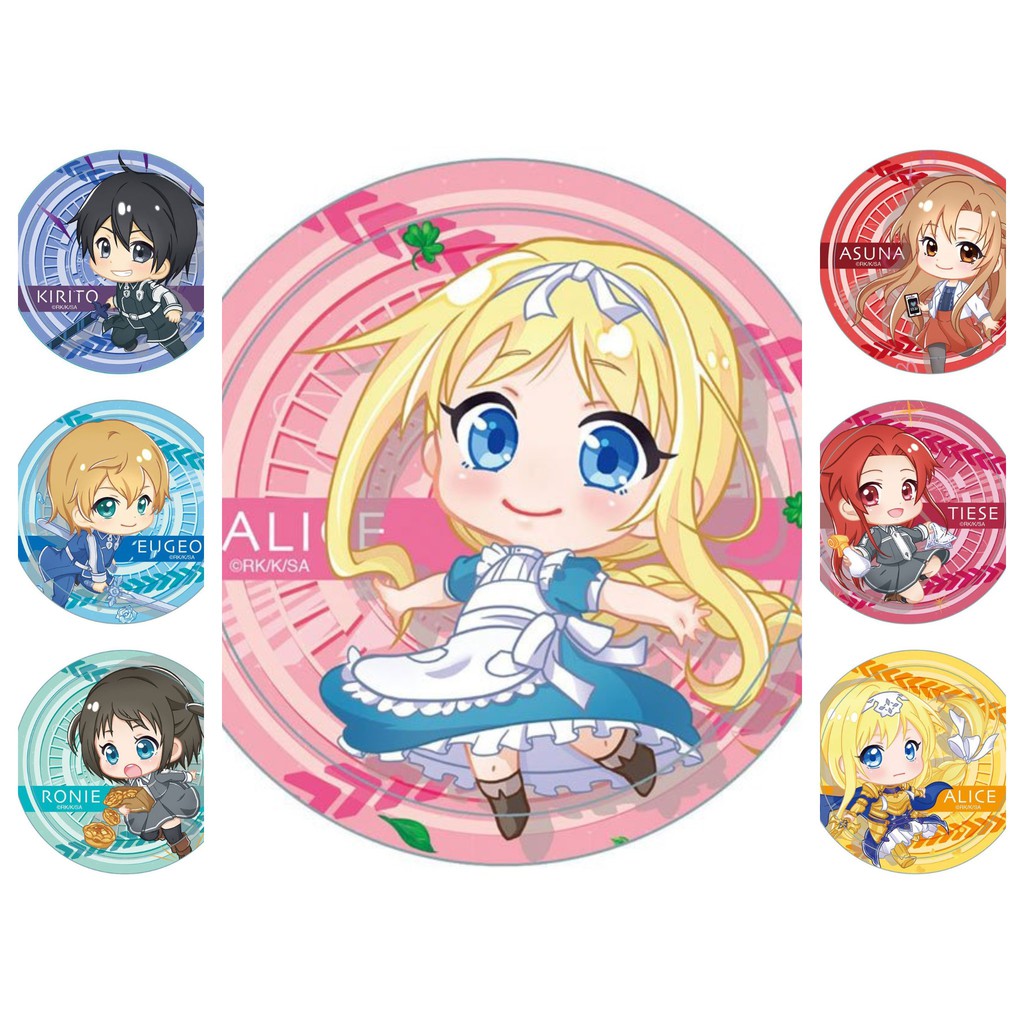( P2 ) Huy hiệu cài áo in hình SWORD ART ONLINE phụ kiện cài áo anime chibi xinh xắn